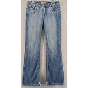 Vtg Y2K Paris Blues Womens Sz 7 Jeans Blue Denim Low Rise Flare Bootcut 30x30.5"